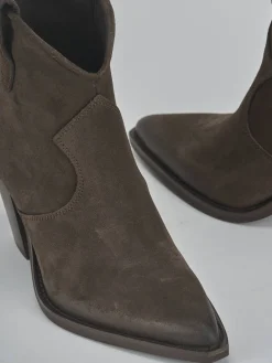 Stivaletti tacco 8cm camoscio testa