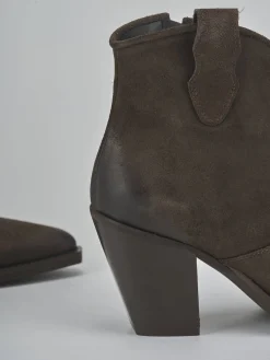 Stivaletti tacco 8cm camoscio testa