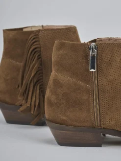 Stivaletti tacco 2cm camoscio marrone