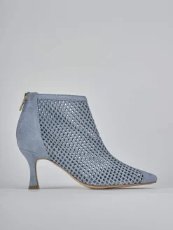 Stivaletti tacco 7cm camoscio azzurro