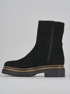 Stivaletti tacco 3cm camoscio nero