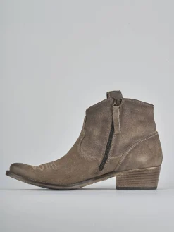 Stivaletti tacco 3cm camoscio testa