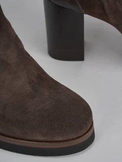 Stivaletti tacco 10cm camoscio testa