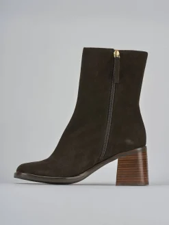 Stivaletti tacco 5cm camoscio testa