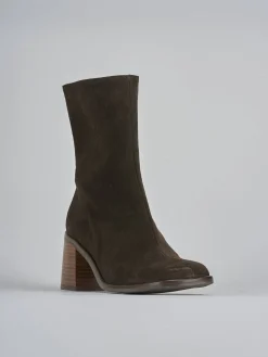 Stivaletti tacco 5cm camoscio testa