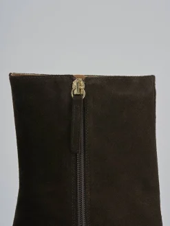 Stivaletti tacco 5cm camoscio testa