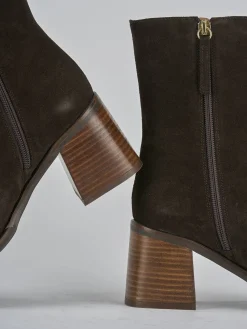 Stivaletti tacco 5cm camoscio testa