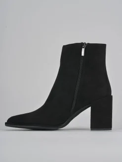 Stivaletti tacco 8cm camoscio nero