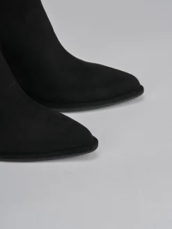 Stivaletti tacco 8cm camoscio nero