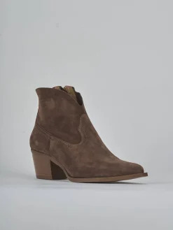 Stivaletti tacco 5cm camoscio testa