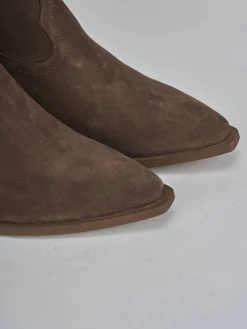 Stivaletti tacco 5cm camoscio testa