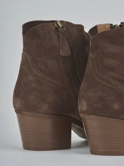 Stivaletti tacco 5cm camoscio testa