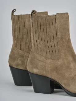 Stivaletti tacco 7cm camoscio marrone