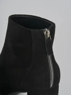 Stivaletti tacco 5cm camoscio nero