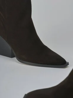 Stivaletti tacco 8cm camoscio testa