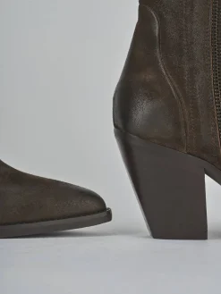 Stivaletti tacco 9cm camoscio testa