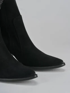 Stivaletti tacco 7cm camoscio nero