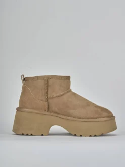 Stivaletti tacco 3cm camoscio marrone