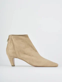 Stivaletti tacco 5cm camoscio marrone