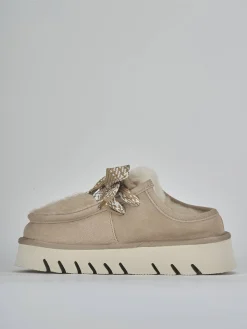 Stivaletti tacco 3cm camoscio beige