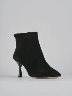 Stivaletti tacco 7cm camoscio nero