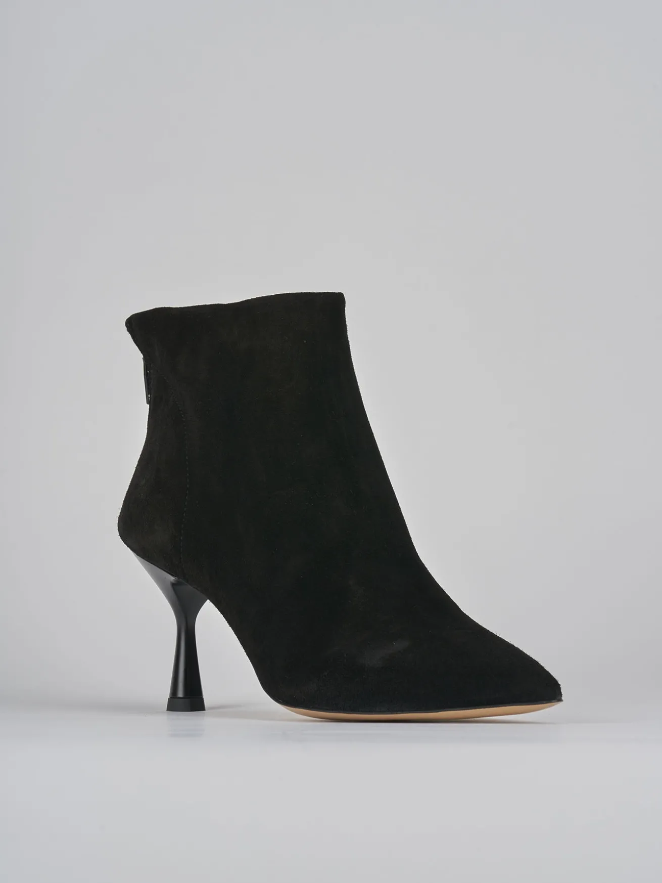 Stivaletti tacco 7cm camoscio nero