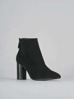 Stivaletti tacco 7cm camoscio nero