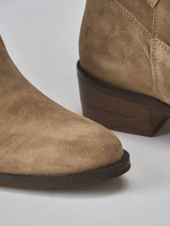 Stivaletti tacco 3cm camoscio marrone