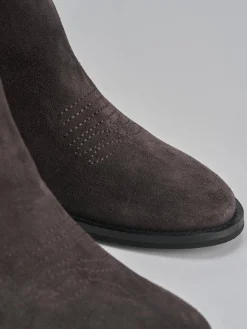 Stivaletti tacco 3cm camoscio testa