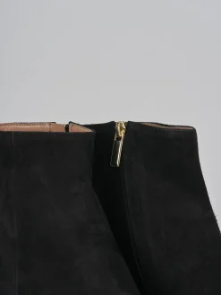 Stivaletti tacco 6cm camoscio nero