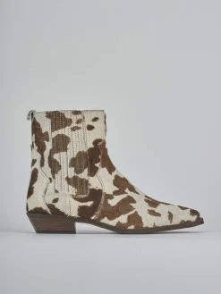 Stivaletti tacco 2cm cavallino bianco