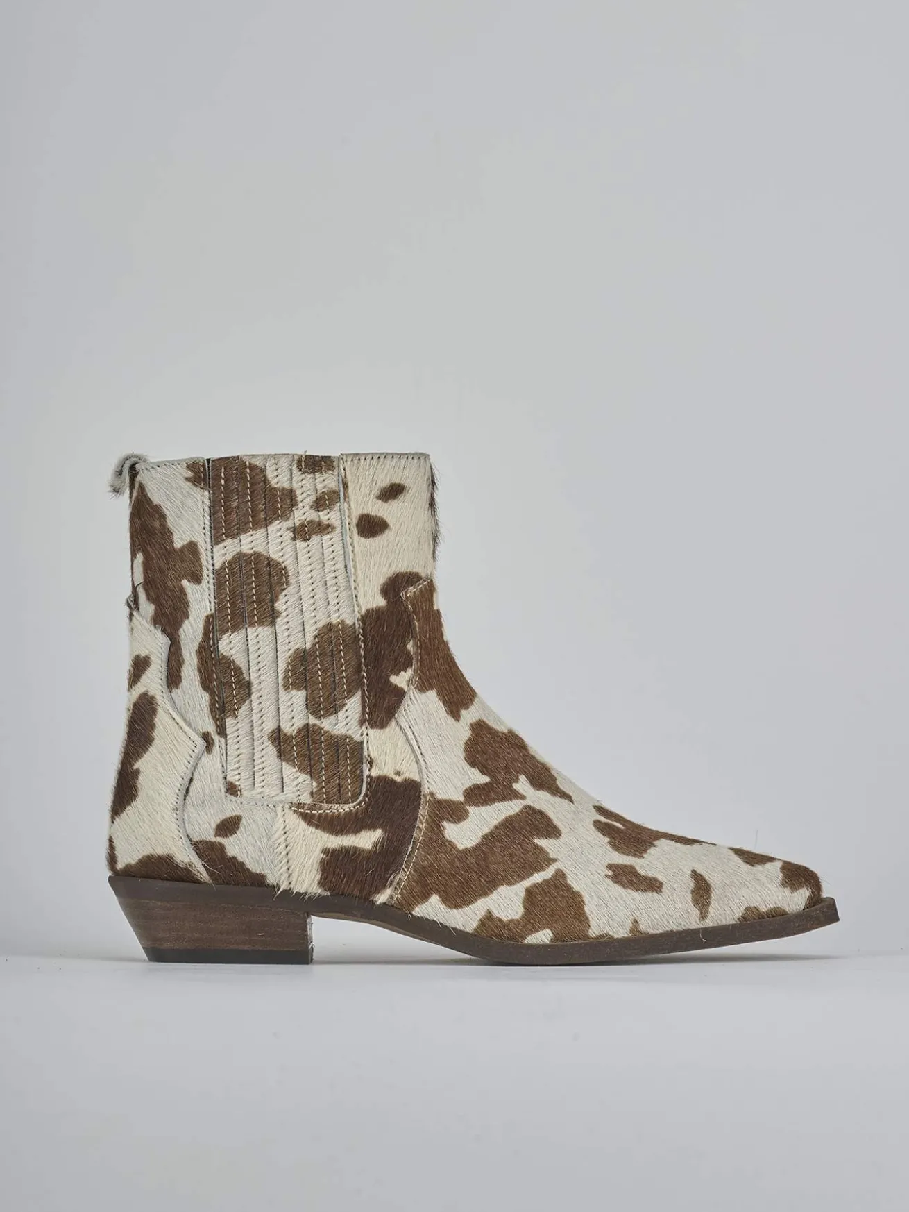 Stivaletti tacco 2cm cavallino bianco