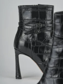 Stivaletti tacco 9cm cocco nero