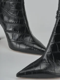 Stivaletti tacco 9cm cocco nero