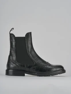 Stivaletti tacco 2cm cocco nero