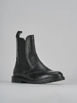 Stivaletti tacco 2cm cocco nero