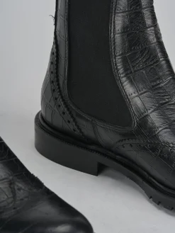 Stivaletti tacco 2cm cocco nero