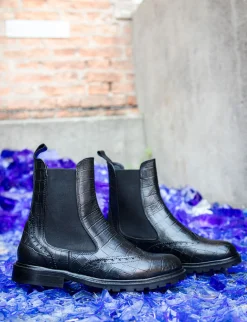 Stivaletti tacco 2cm cocco nero