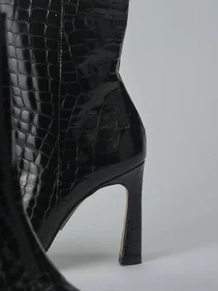 Stivaletti tacco 9cm cocco nero