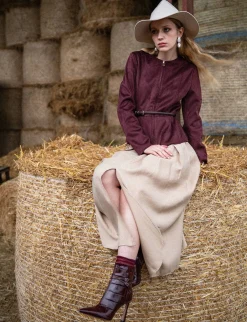 Stivaletti tacco 9cm cocco bordo'