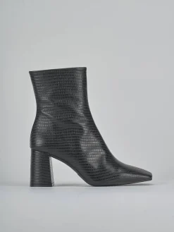 Stivaletti tacco 7cm cocco nero