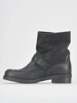 Stivaletti tacco 3cm nabuk nero