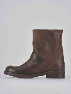 Stivaletti tacco 3cm nabuk marrone