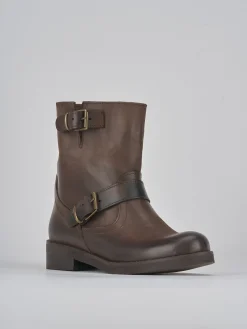 Stivaletti tacco 3cm nabuk marrone