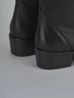 Stivaletti tacco 3cm pelle nero