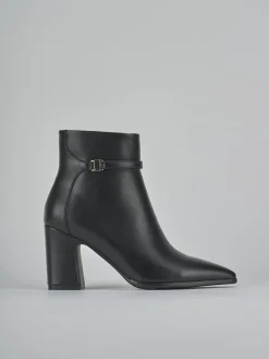 Stivaletti tacco 9cm pelle sostenibile nero