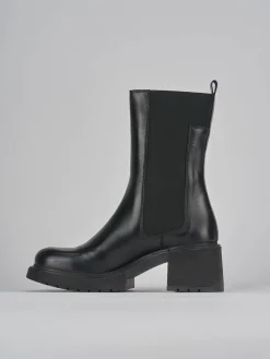 Stivaletti tacco 5cm pelle nero