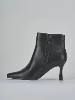 Stivaletti tacco 7cm pelle sostenibile nero