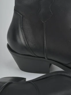 Stivaletti tacco 4cm pelle nero