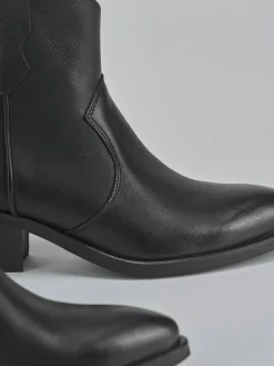 Stivaletti tacco 4cm pelle nero